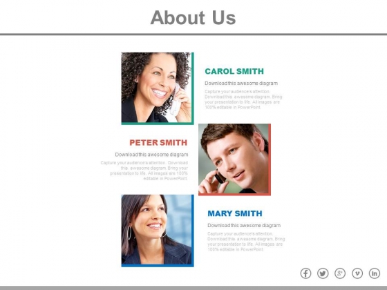 About Us Team Profile Powerpoint Slides