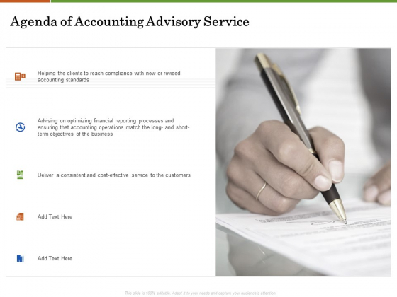 Accounting Advisory Services For Organization Agenda Of Accounting Advisory Service Icons PDF Accounting Advisory Services For Organization Agenda Of Accounting Advisory Service Icons PDF
