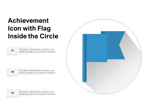 Achievement Icon With Flag Inside The Circle Ppt PowerPoint Presentation Layouts Pictures PDF