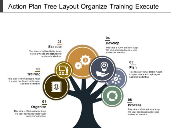 Action Plan Tree Layout Organize Training Execute Ppt PowerPoint Presentation Professional Ideas