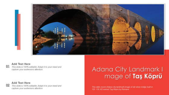 Adana City Landmark Image Of Tas Kopru PowerPoint Presentation PPT Template PDF