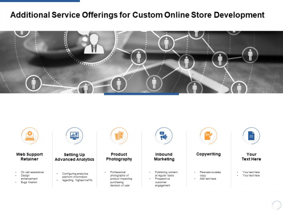 Additional Service Offerings For Custom Online Store Development Ppt PowerPoint Presentation Layouts Aids