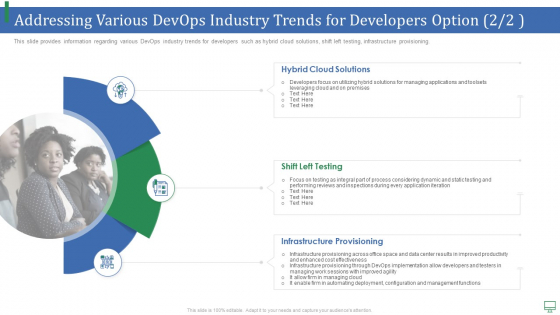 Addressing Various Devops Industry Trends For Developers Option Application Template PDF