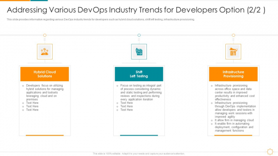 Addressing Various Devops Industry Trends For Developers Option Infrastructure Ppt Show Graphic Tips PDF Addressing Various Devops Industry Trends For Developers Option Infrastructure Ppt Show Graphic Tips PDF