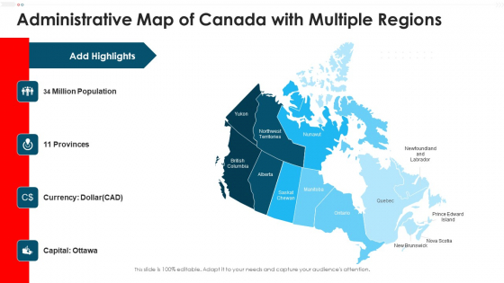 Administrative Map Of Canada With Multiple Regions Infographics PDF Administrative Map Of Canada With Multiple Regions Infographics PDF