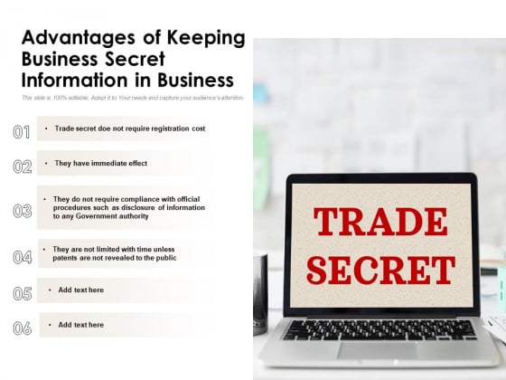 Advantages Of Keeping Business Secret Information In Business Ppt PowerPoint Presentation Gallery Layouts PDF Advantages Of Keeping Business Secret Information In Business Ppt PowerPoint Presentation Gallery Layouts PDF