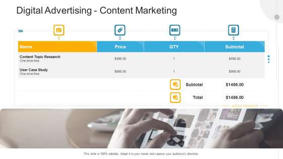 Advertisement Plan Proposal Presentation Digital Advertising Content Marketing Ppt Visual Aids Infographic Template PDF