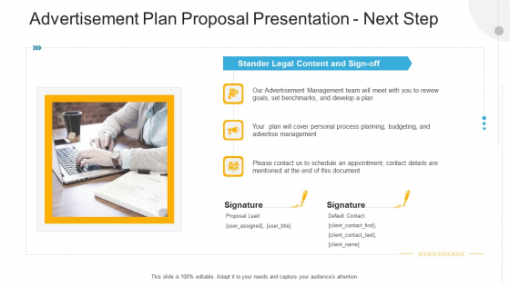 Advertisement Plan Proposal Presentation Next Step Ppt Infographics Layout PDF Advertisement Plan Proposal Presentation Next Step Ppt Infographics Layout PDF