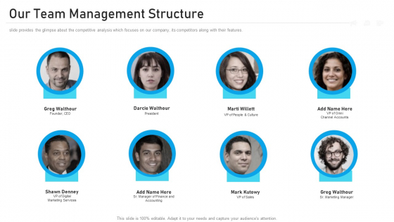 Advertising Pitch Deck Our Team Management Structure Graphics PDF Advertising Pitch Deck Our Team Management Structure Graphics PDF