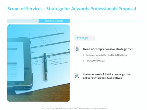 Adwords PPC Scope Of Services Strategy For Adwords Professionals Proposal Professional PDF Adwords PPC Scope Of Services Strategy For Adwords Professionals Proposal Professional PDF