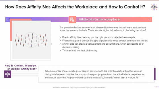 Affinity Bias Impact In Offices And Approaches To Manage IT Training Ppt