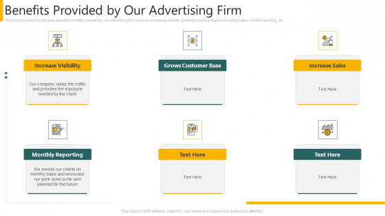 Agency Pitch Deck PPT Benefits Provided By Our Advertising Firm Mockup PDF Agency Pitch Deck PPT Benefits Provided By Our Advertising Firm Mockup PDF