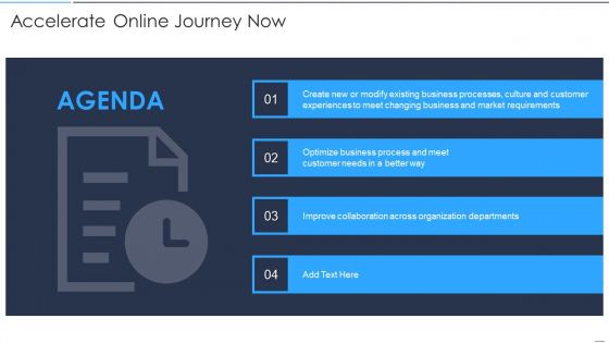 Agenda Accelerate Online Journey Now Ideas PDF