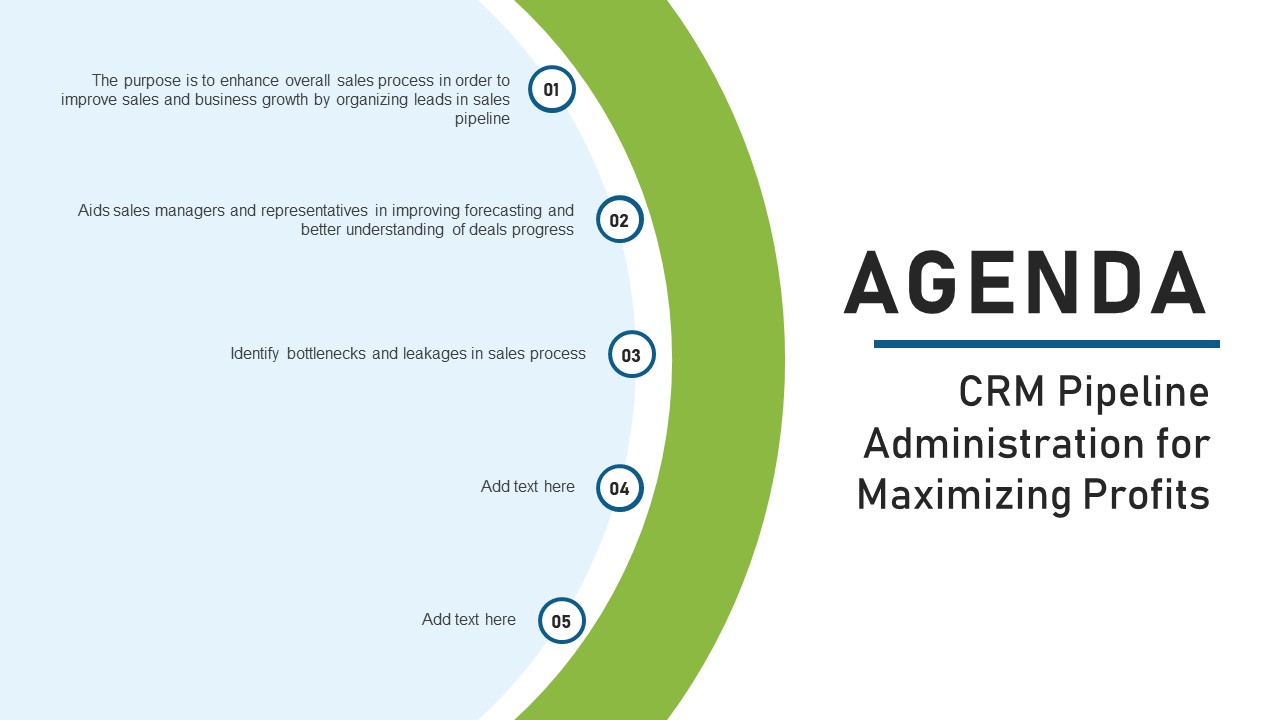 Agenda CRM Pipeline Administration For Maximizing Profits Ppt Inspiration Graphics Example PDF