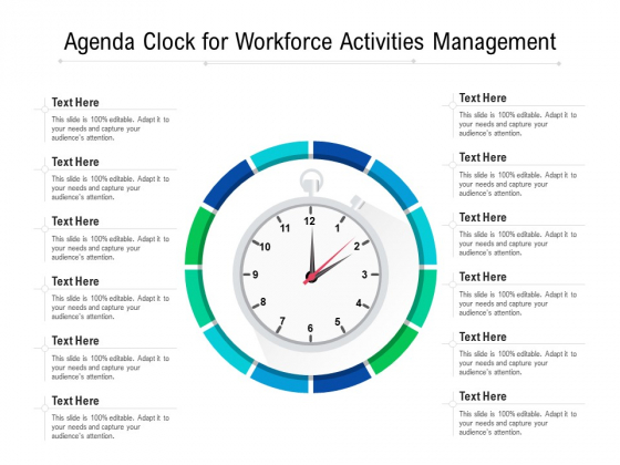 Agenda Clock For Workforce Activities Management Ppt PowerPoint Presentation Icon Background Images PDF