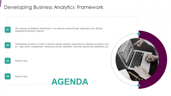 Agenda Developing Business Analytics Framework Elements PDF