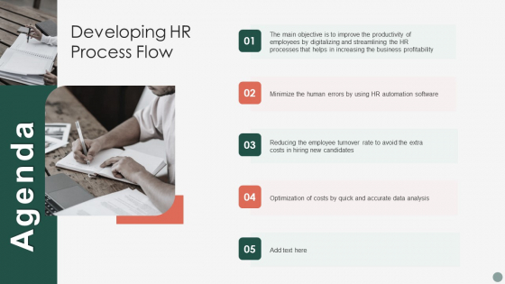 Agenda Developing HR Process Flow Graphics PDF