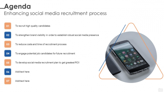 Agenda Enhancing Social Media Recruitment Process Professional PDF