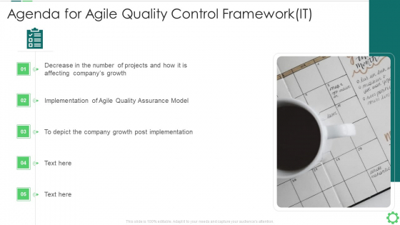 Agenda For Agile Quality Control Frameworkit Template PDF Agenda For Agile Quality Control Frameworkit Template PDF