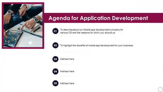 Agenda For Application Development Pictures PDF