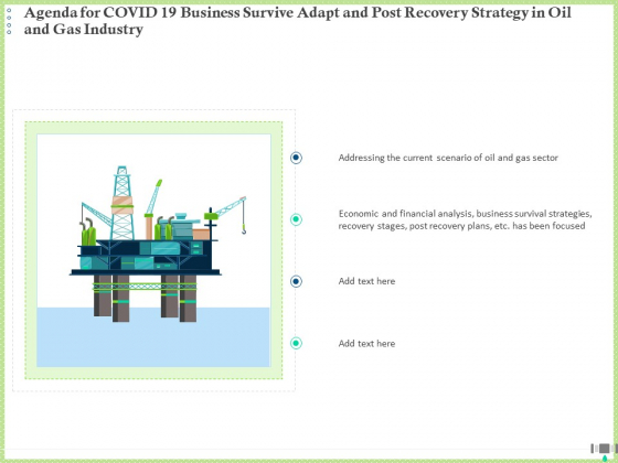 Agenda For COVID 19 Business Survive Adapt And Post Recovery Strategy In Oil And Gas Industry Graphics PDF Agenda For COVID 19 Business Survive Adapt And Post Recovery Strategy In Oil And Gas Industry Graphics PDF