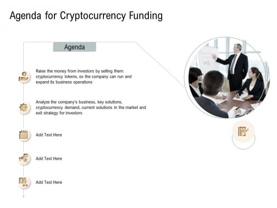 Agenda For Cryptocurrency Funding Virtual Currency Financing Pitch Deck Infographics PDF Agenda For Cryptocurrency Funding Virtual Currency Financing Pitch Deck Infographics PDF