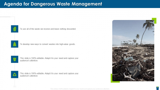 Agenda For Dangerous Waste Management Sample PDF