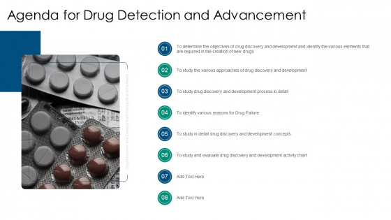 Agenda For Drug Detection And Advancement Mockup PDF Agenda For Drug Detection And Advancement Mockup PDF