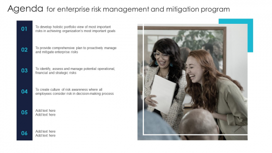 Agenda For Enterprise Risk Management And Mitigation Program Structure PDF