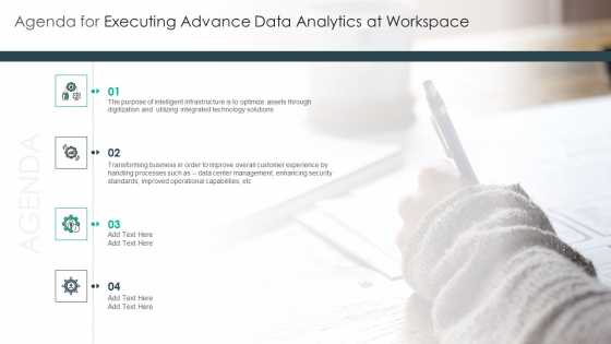 Agenda For Executing Advance Data Analytics At Workspace Introduction PDF