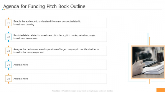 Agenda For Funding Pitch Book Outline Ppt Model Design Ideas PDF Agenda For Funding Pitch Book Outline Ppt Model Design Ideas PDF