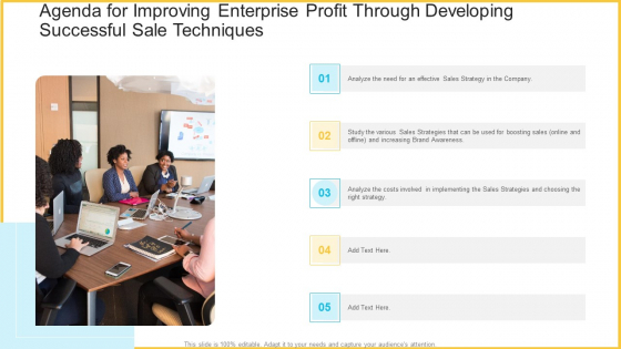 Agenda For Improving Enterprise Profit Through Developing Successful Sale Techniques Download PDF Agenda For Improving Enterprise Profit Through Developing Successful Sale Techniques Download PDF