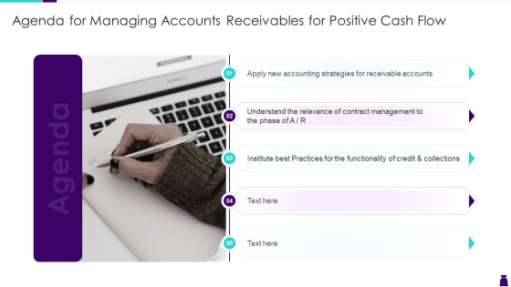 Agenda For Managing Accounts Receivables For Positive Cash Flow Inspiration PDF