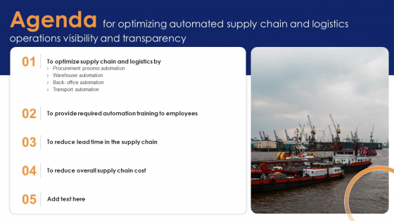 Agenda For Optimizing Automated Supply Chain And Logistics Operations Visibility And Transparency Rules PDF