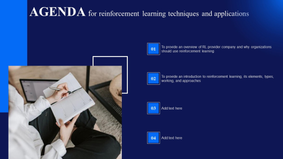 Agenda For Reinforcement Learning Techniques And Applications Template PDF