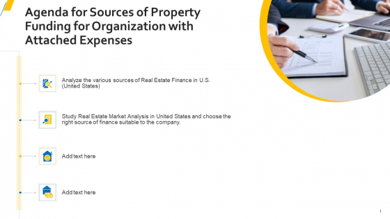 Agenda For Sources Of Property Funding For Organization With Attached Expenses Guidelines PDF