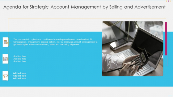 Agenda For Strategic Account Management By Selling And Advertisement Ideas PDF