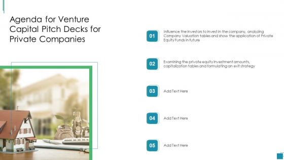 Agenda For Venture Capital Pitch Decks For Private Companies Summary PDF Pictures PDF Agenda For Venture Capital Pitch Decks For Private Companies Summary PDF Pictures PDF