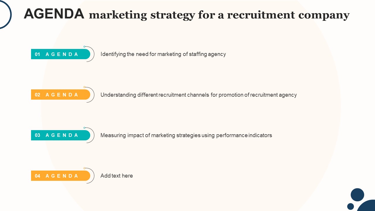 Agenda Marketing Strategy For A Recruitment Company Demonstration PDF