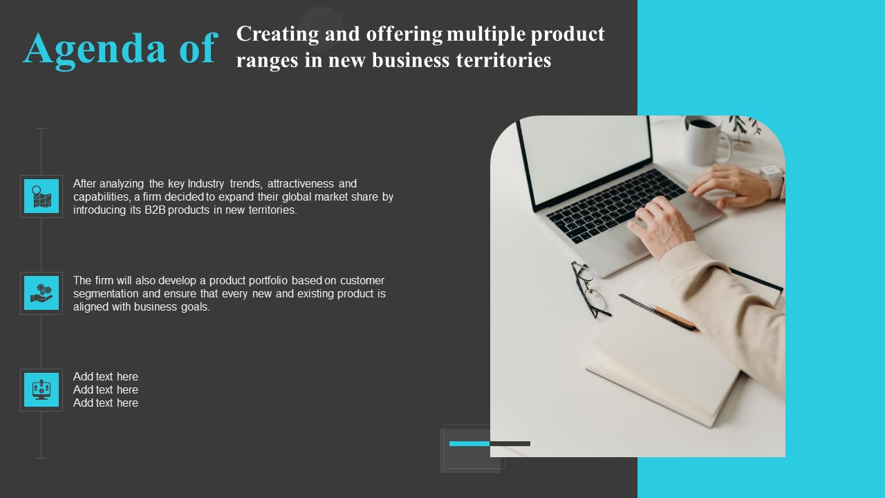 Agenda Of Creating And Offering Multiple Product Ranges In New Business Territories Icons PDF