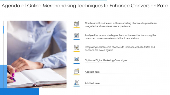 Agenda Of Online Merchandising Techniques To Enhance Conversion Rate Sample PDF Agenda Of Online Merchandising Techniques To Enhance Conversion Rate Sample PDF