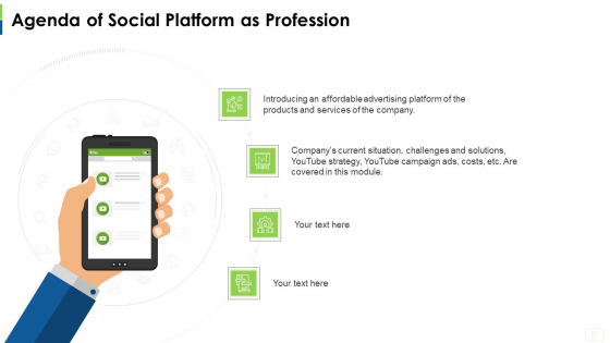 Agenda Of Social Platform As Profession Ppt Inspiration Examples PDF Agenda Of Social Platform As Profession Ppt Inspiration Examples PDF
