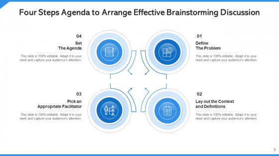 Agenda To Arrange Effective Brainstorming Discussion Context Ppt PowerPoint Presentation Complete Deck With Slides image good