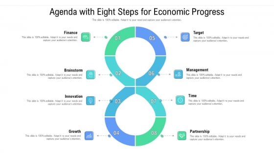 Agenda With Eight Steps For Economic Progress Ppt Inspiration Backgrounds PDF Agenda With Eight Steps For Economic Progress Ppt Inspiration Backgrounds PDF
