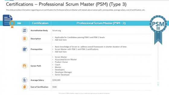 Agile Certificate Coaching Company Certifications Professional Scrum Master PSM Type Professional PDF Agile Certificate Coaching Company Certifications Professional Scrum Master PSM Type Professional PDF