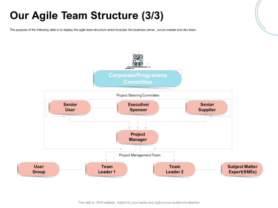 Agile Prioritization Methodology Our Agile Team Structure Committee Ppt Ideas Graphics PDF