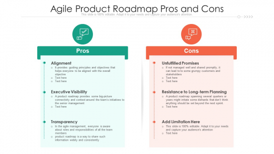 Agile Product Roadmap Pros And Cons Ppt PowerPoint Presentation File Visual Aids PDF Agile Product Roadmap Pros And Cons Ppt PowerPoint Presentation File Visual Aids PDF