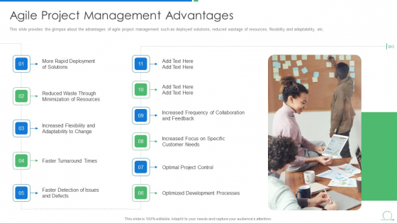 Agile Project Management Strategy Agile Project Management Advantages Pictures PDF