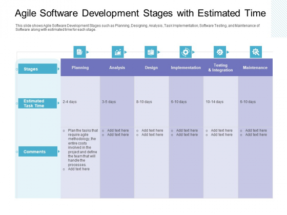 Agile Software Development Stages With Estimated Time Infographics PDF Agile Software Development Stages With Estimated Time Infographics PDF