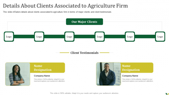 Agribusiness Details About Clients Associated To Agriculture Firm Formats PDF Agribusiness Details About Clients Associated To Agriculture Firm Formats PDF